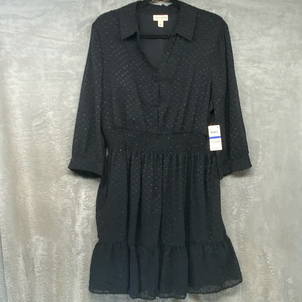 Maison Jules Women's Polka Dot Dress Black Size X-Large